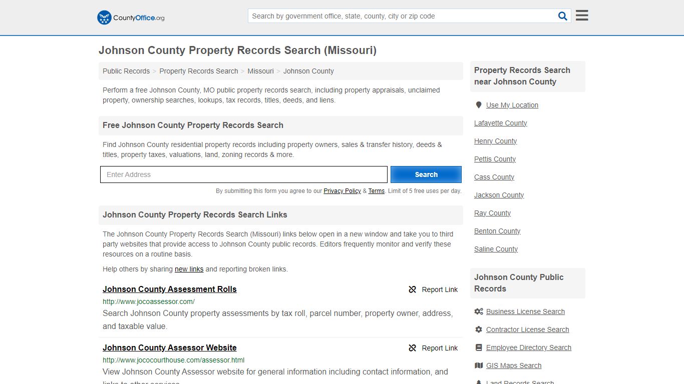 Johnson County Property Records Search (Missouri) - County Office